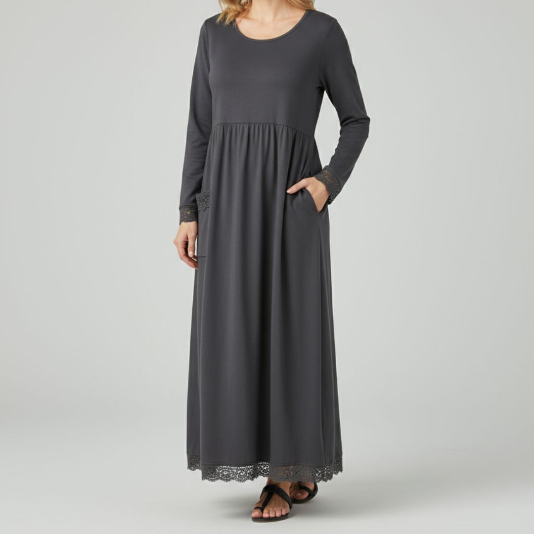 Aster | Maxi-jurk met lange mouwen