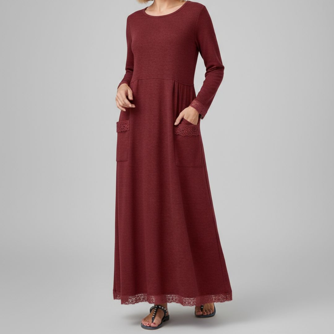 Aster | Maxi-jurk met lange mouwen