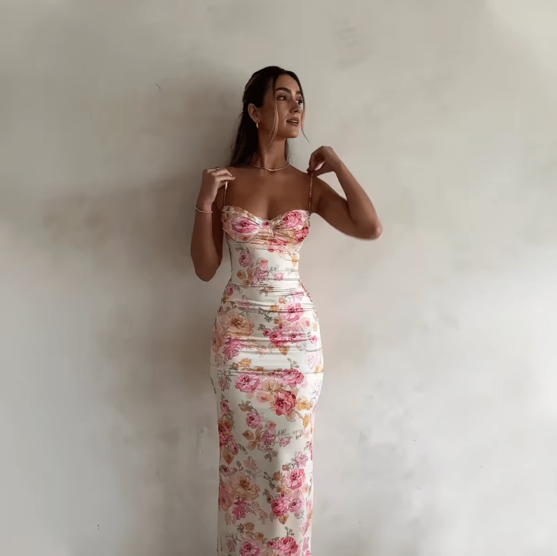 Beau | Zomerse Maxijurk met Bloemenpatroon