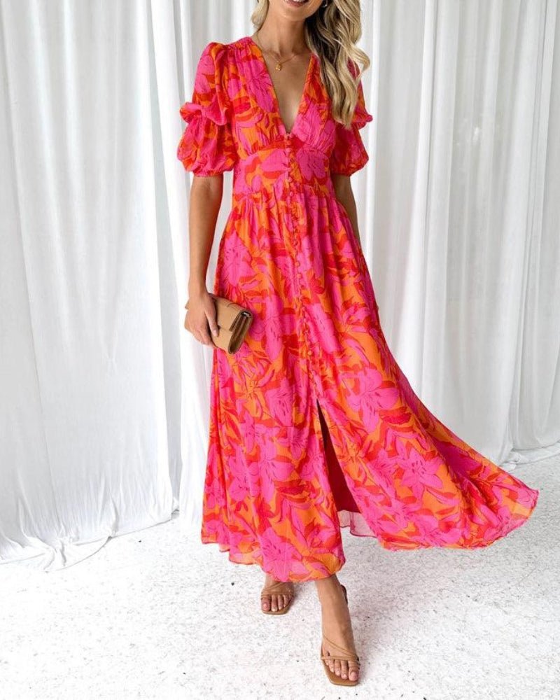 Derana | Rood-roze Maxijurk