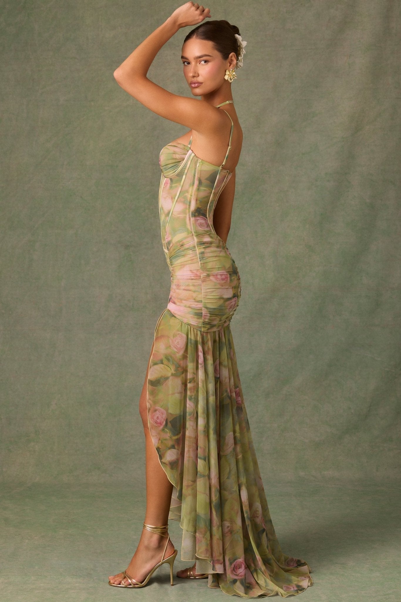 Esmeralda | Asymmetrische Bodycon-jurk met Volants