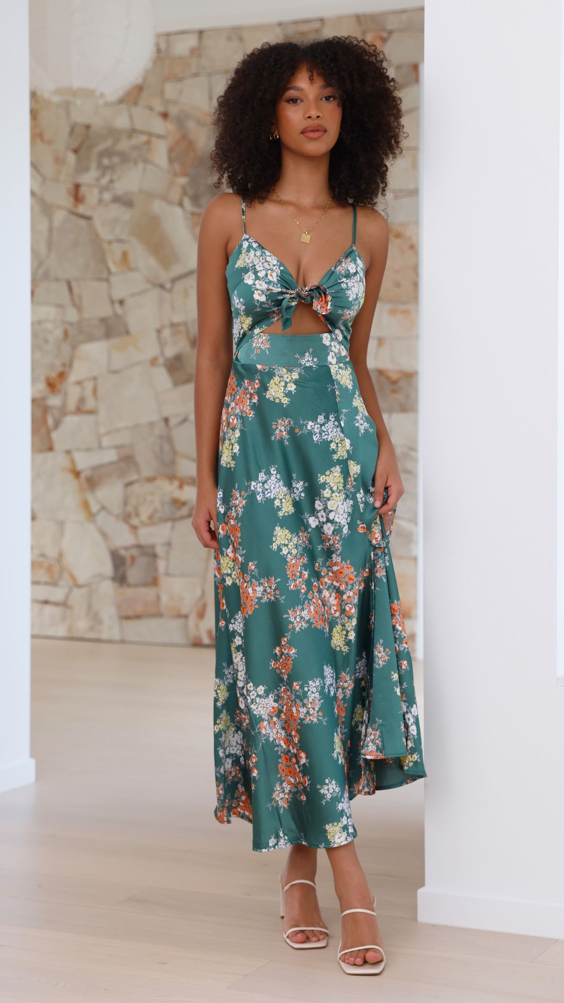 Flora | Romantische Midi-jurk met Bloemenprint