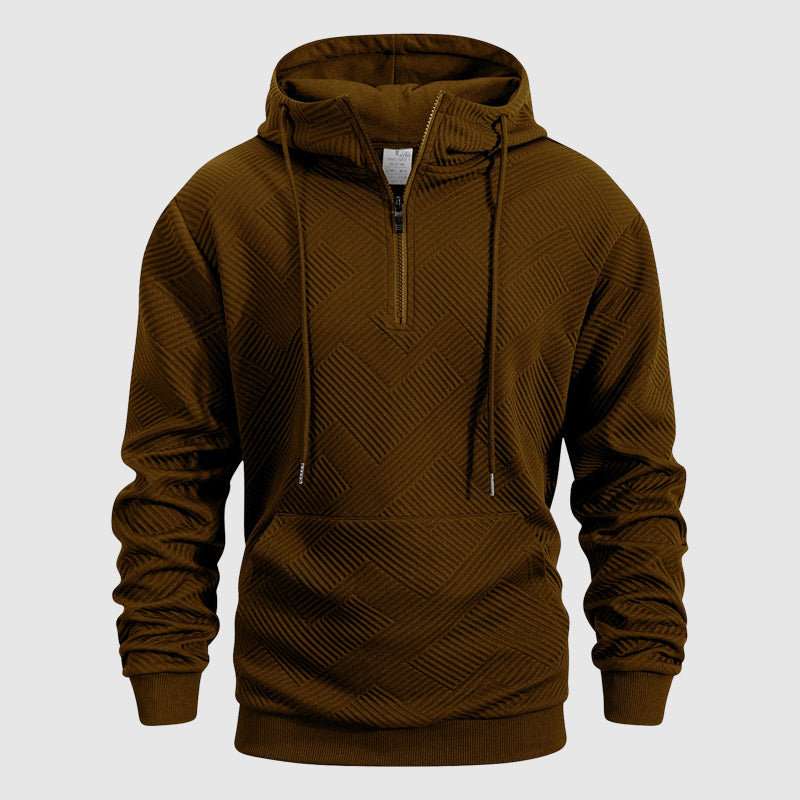 Jayden | Hoodie met kwartritsmotief en textuur