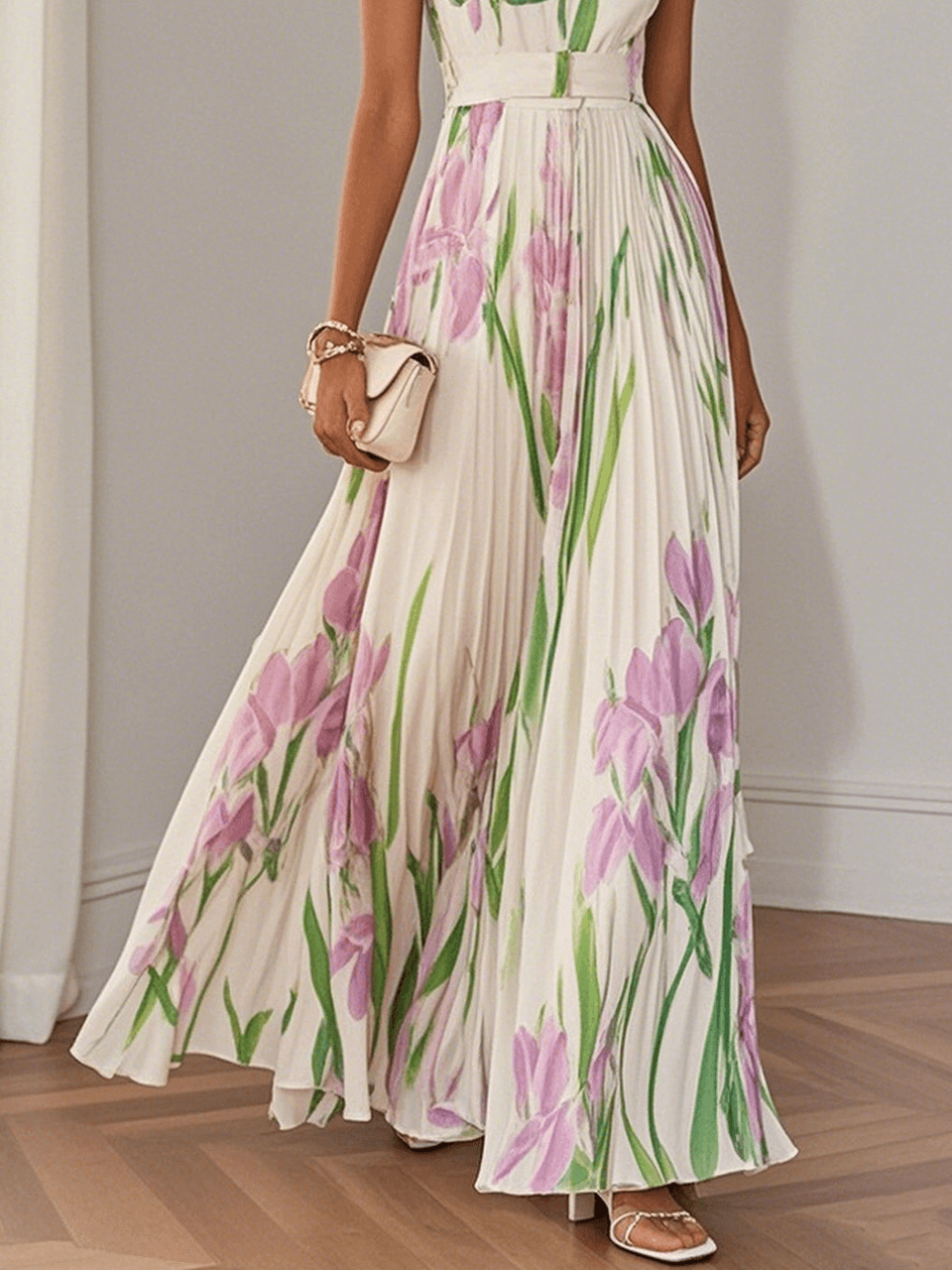 Liviana | Plissé Maxi-jurk