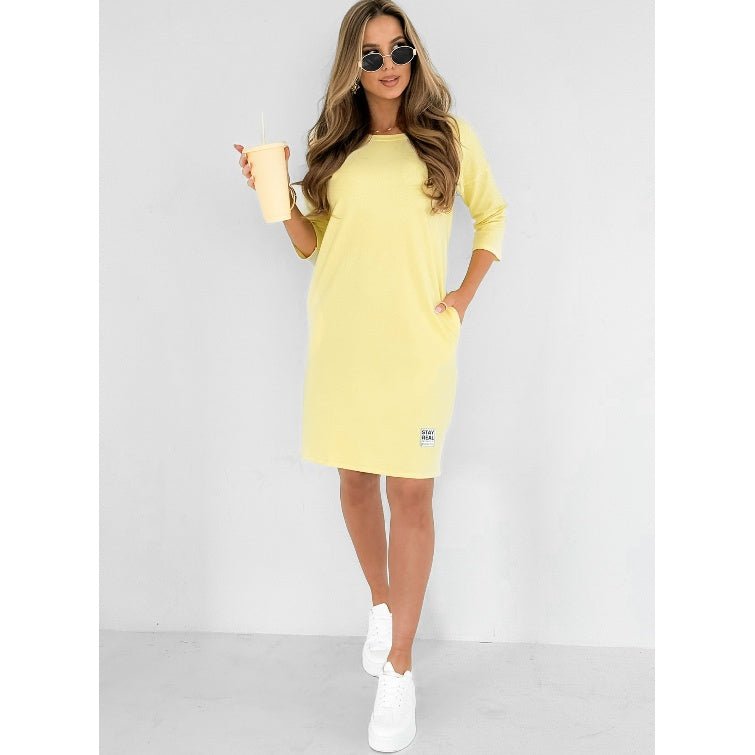 Mira | Jurk met 3/4-mouwen en zakken