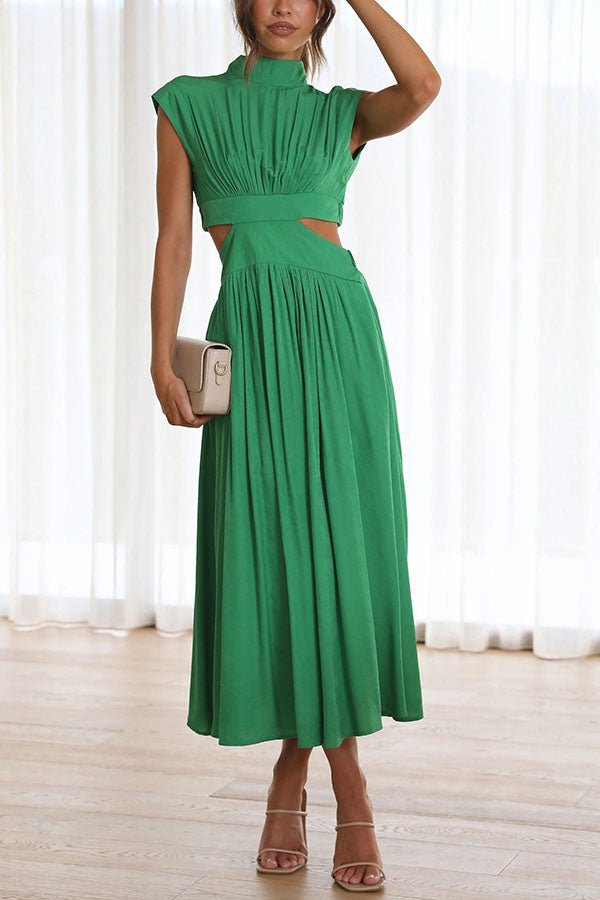 Quincy | Midi-jurk met Cut-Out en Zakken