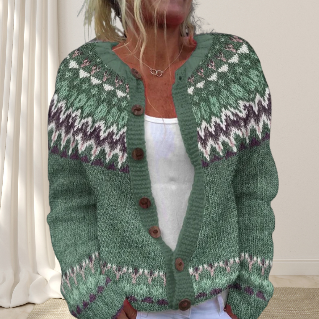 Virelle | Losgebreid vest met patroon