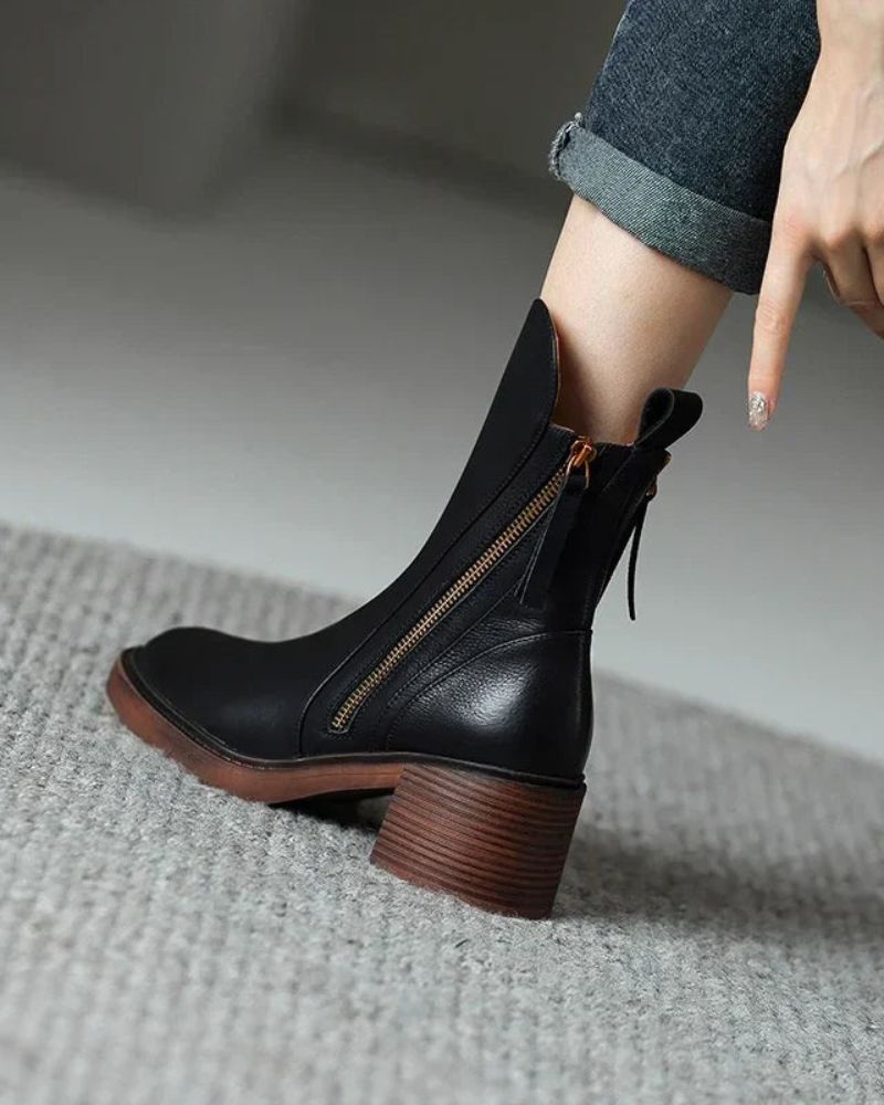 Nouvelle | Casual Leren Enkellaarzen